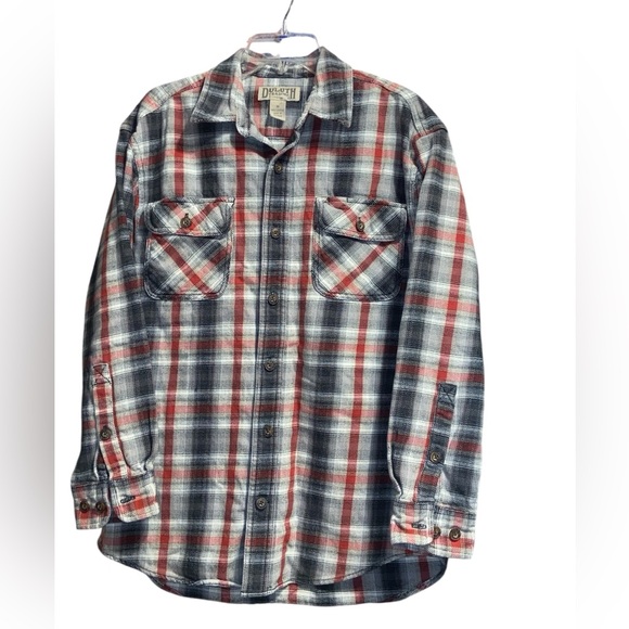Duluth Trading Co Other - Duluth Trading Co Red and Gray Plaid Shirt men’s size medium 100% cotton